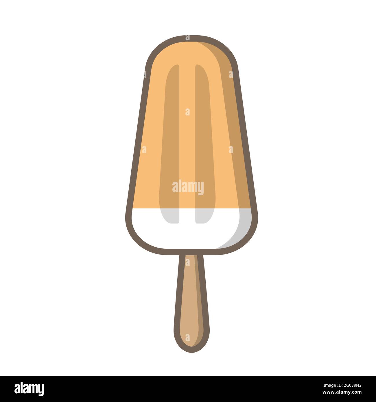 Icône crème glacée simple vecteur plan logo. Crème glacée à la banane jaune et blanche colorée au lait à la vanille. Illustration vectorielle. Illustration vectorielle dessinée à la main Illustration de Vecteur