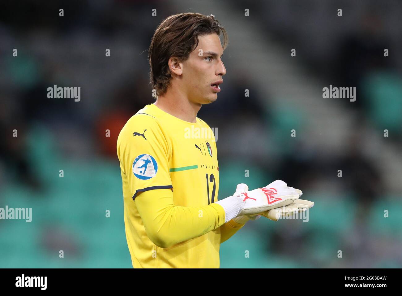 Ljubljana, Slovénie, le 31 mai 2021. Marco Carnesecchi, d'Italie, réagit lors du match 2021 des Championnats U21 de l'UEFA à Stadion Stoczicw, Ljubljana. Le crédit photo devrait se lire: Jonathan Moscrop / Sportimage Banque D'Images