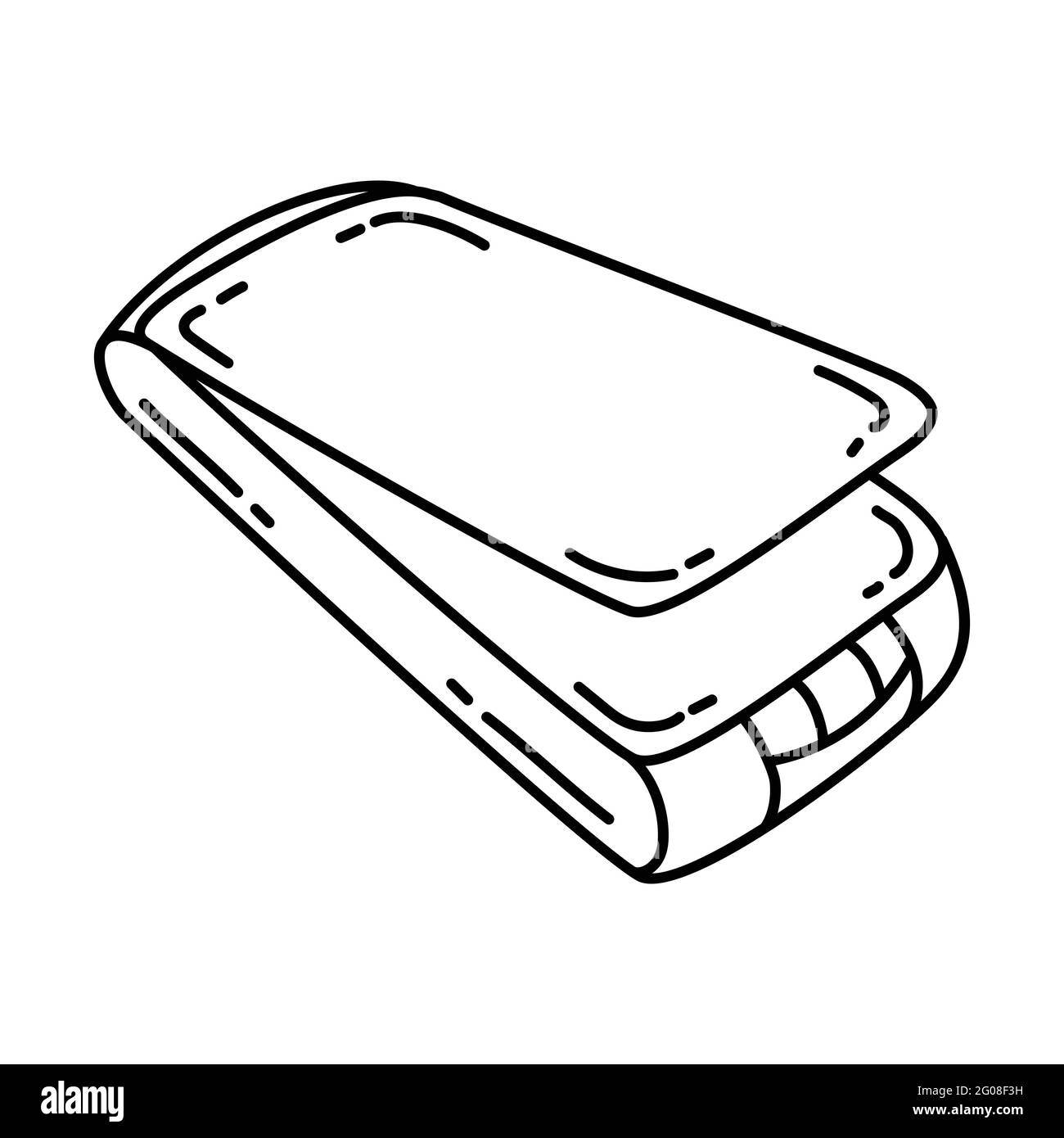 Scanner en tant qu'équipement de télécommunication icône dessinée à la main définir le vecteur. Illustration de Vecteur