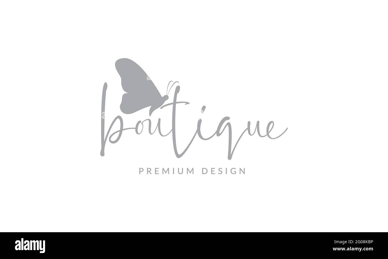 papillon silhouette boutique logo symbole vecteur icône illustration design graphique Illustration de Vecteur