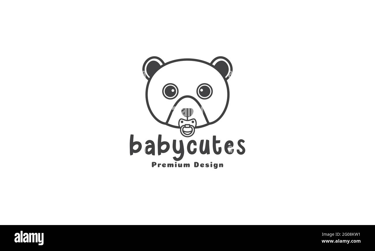 sucette bébé avec lignes d'ours logo symbole symbole symbole icône vecteur illustration design graphique Illustration de Vecteur