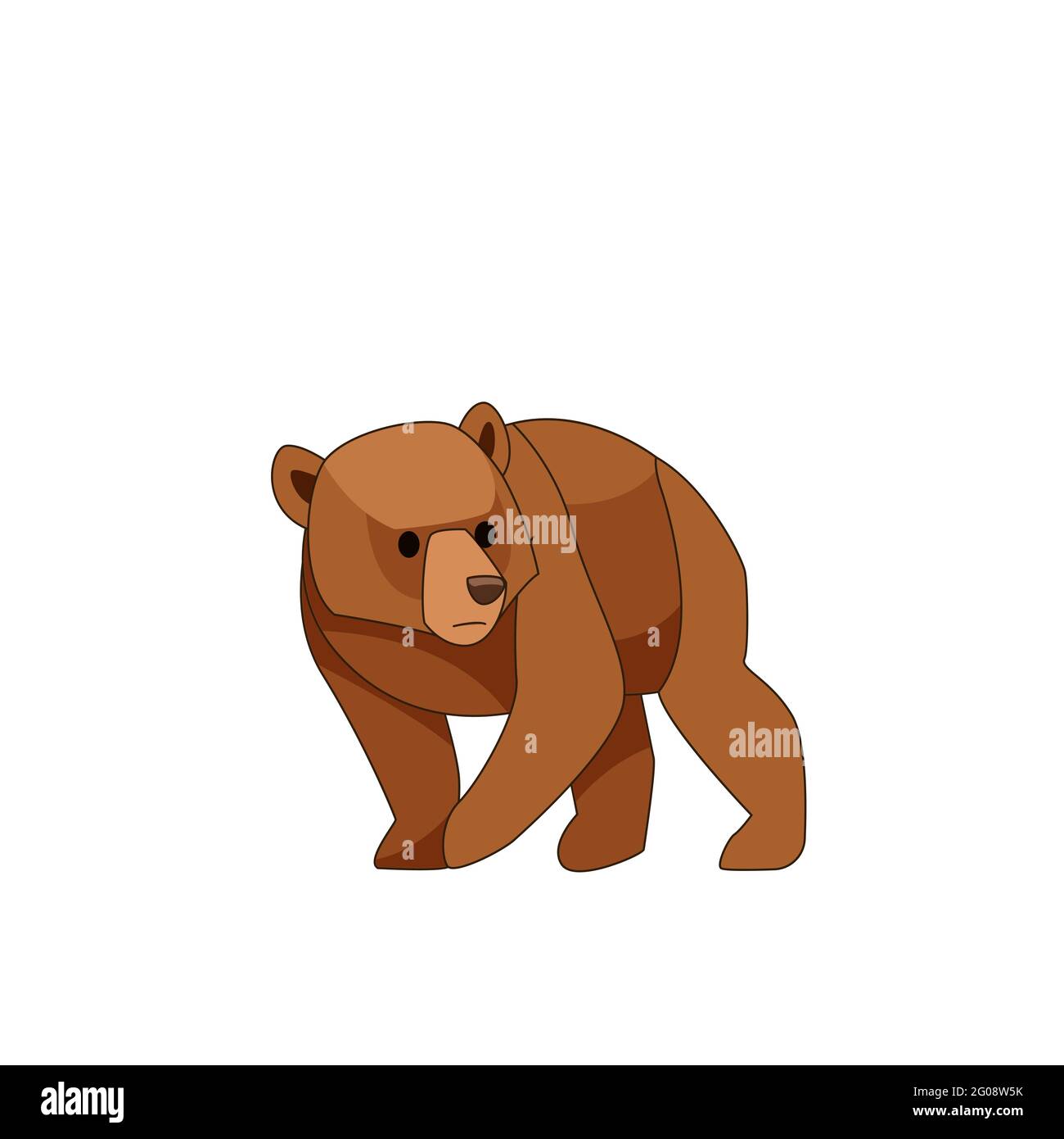 Ours Cub Effraye Personnage De Dessin Anime De L Animal De Mammifere De Bebe Creature Sauvage De La Foret Avec La Fourrure Brune Illustration Vectorielle Plate Isolee Sur Blanc Image Vectorielle Stock