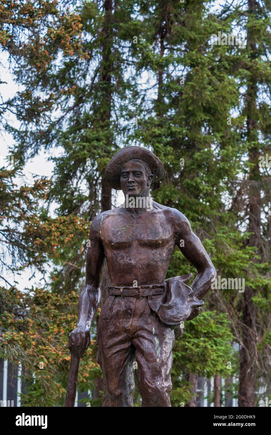Statue à l'extérieur du musée CCC au parc national du lac North Higgins Banque D'Images