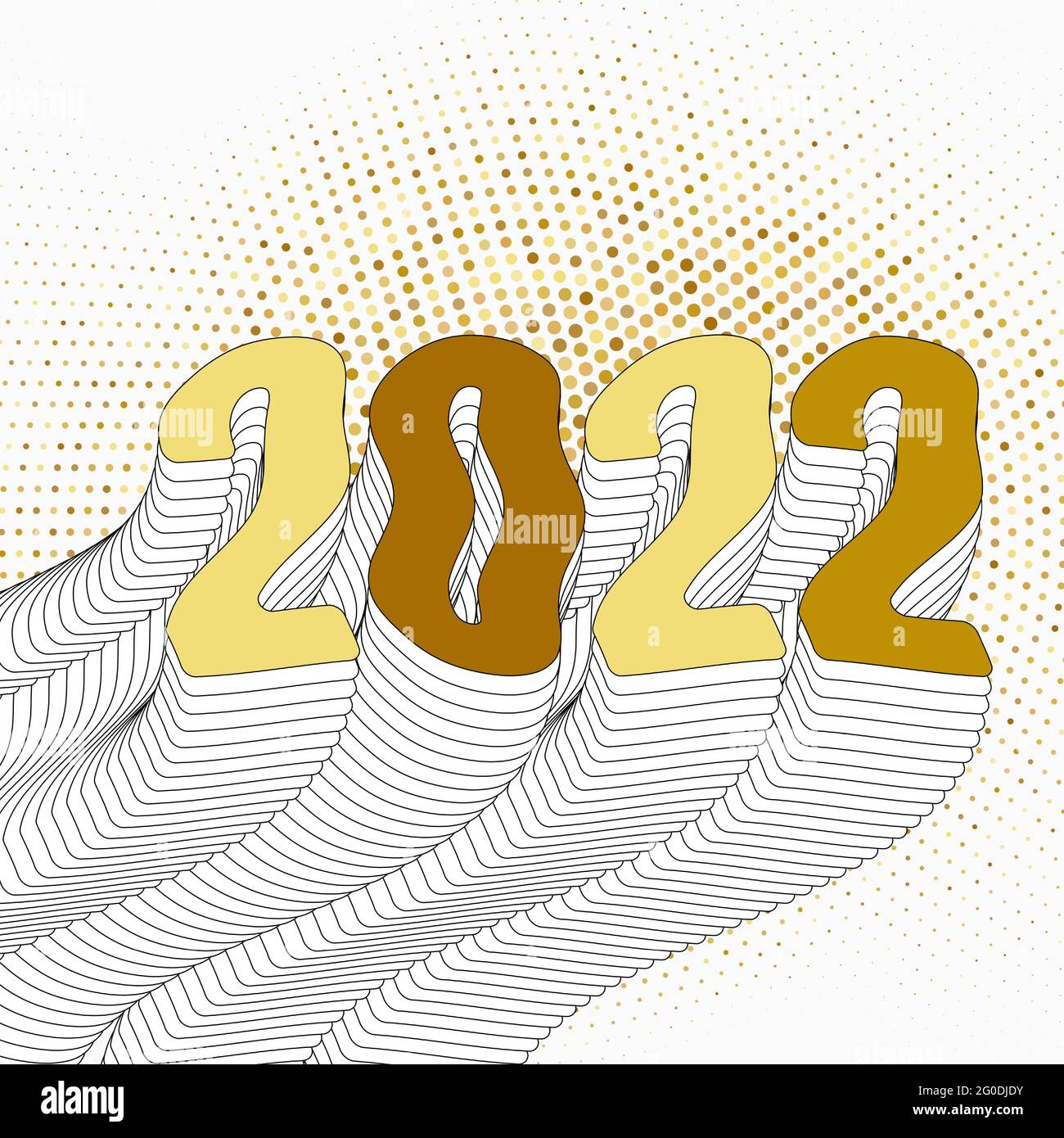Arrière-plan abstrait 2022 nouvel an avec paillettes dorées sur fond clair. Illustration de Vecteur