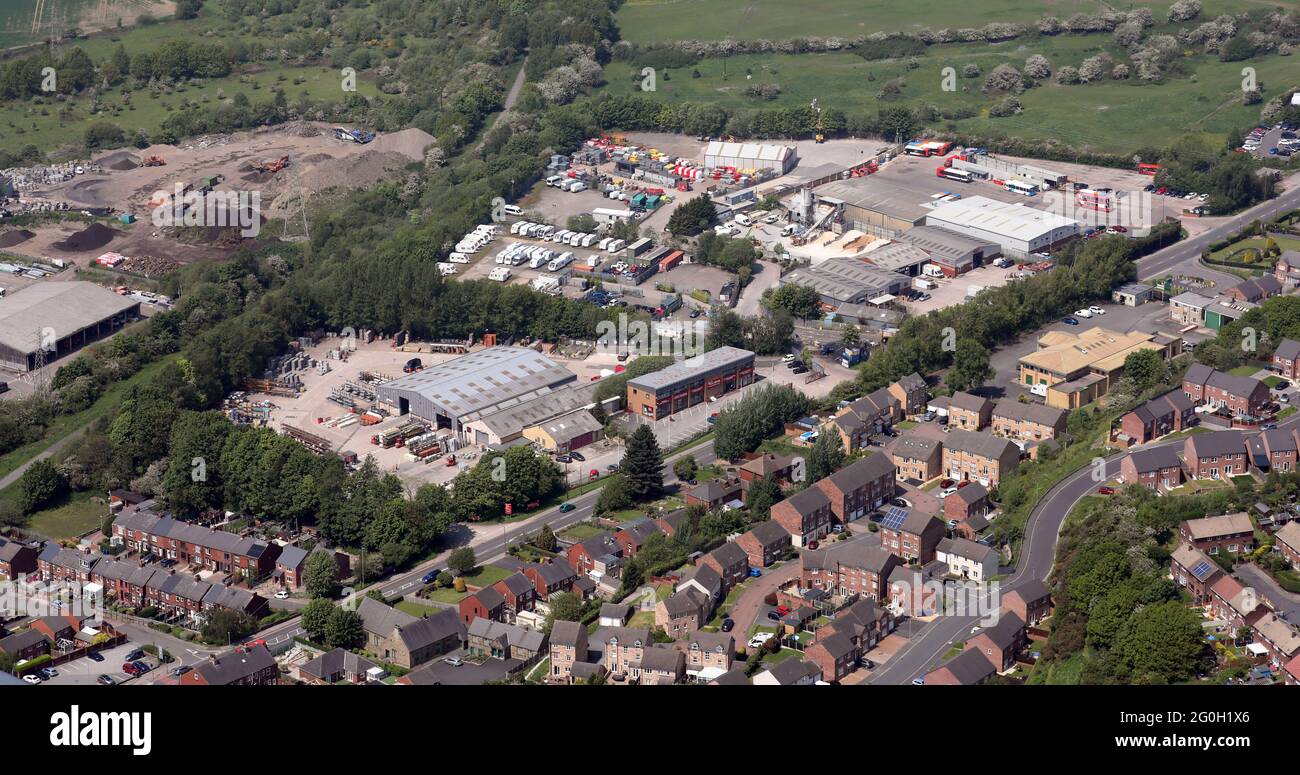 Vue aérienne de Wakefield Road Industrial Estate, Barnsley, South Yorkshire Banque D'Images