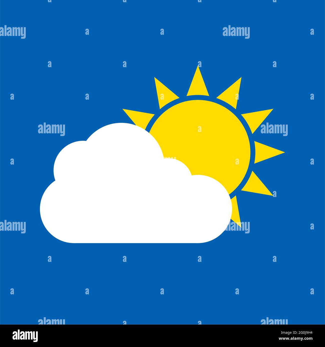 Symbole de météo, graphique de couleur moderne isolé sur fond bleu . Illustration de Vecteur