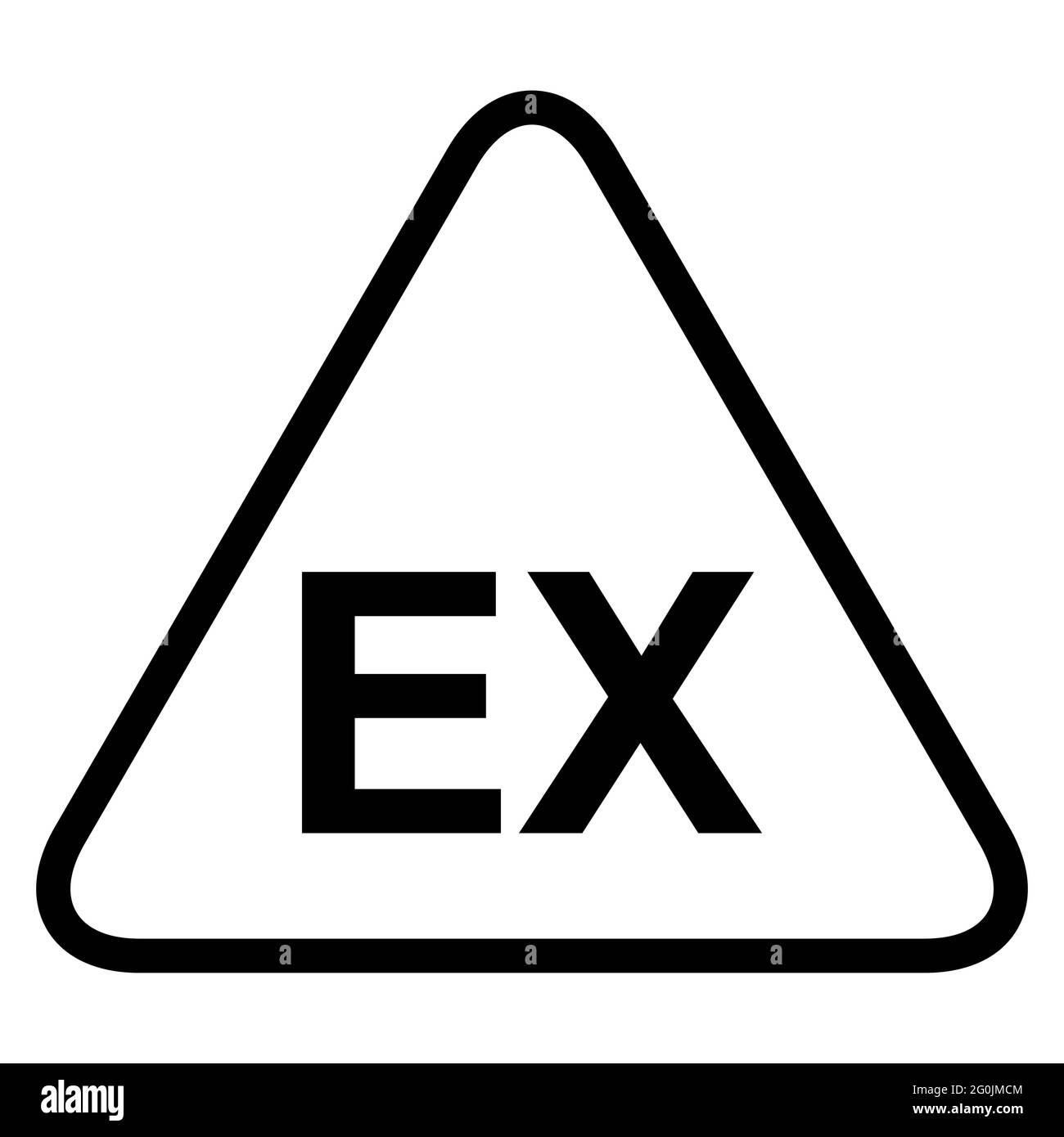 Icône EX explosive, symbole de danger isolé sur fond blanc. Signe de danger vectoriel . Illustration de Vecteur