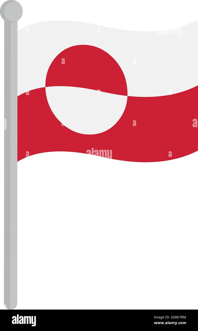 Illustration vectorielle du drapeau du groenland sur un poteau Illustration de Vecteur Illustration vectorielle du drapeau du groenland sur un poteau Illustration de Vecteur