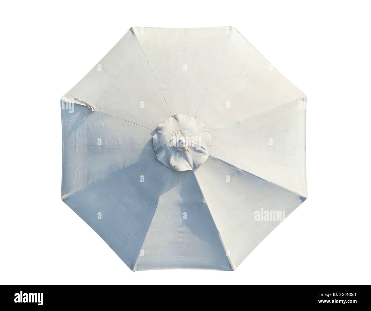 parasol pour terrasse ou restaurant en plein air isolé sur fond blanc Banque D'Images