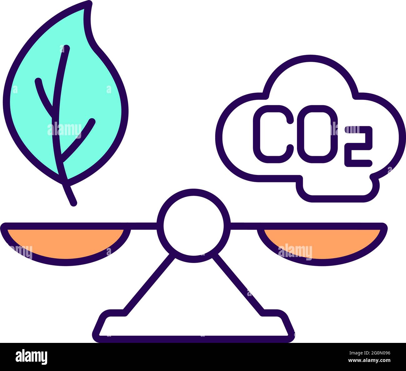 Stabilisation du dioxyde de carbone atmosphérique icône de couleur RVB Illustration de Vecteur