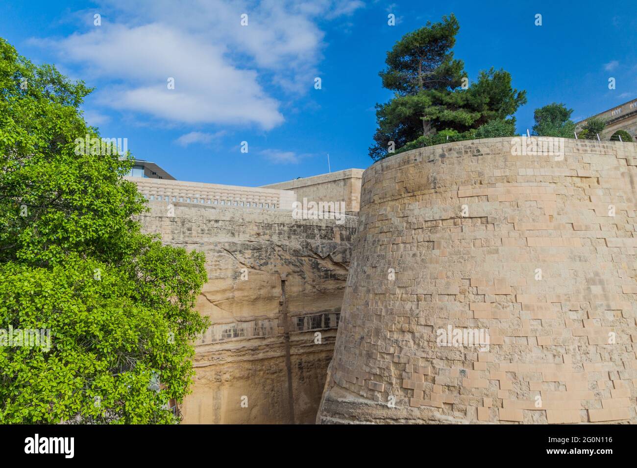 Fortification des murs de la Valette, capitale de Malte Banque D'Images