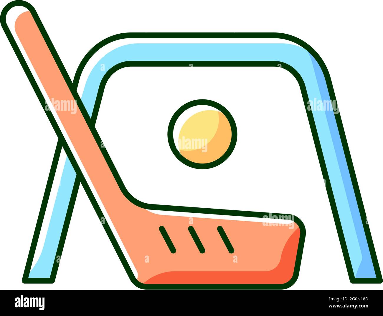 Icône de couleur RVB Floor Hockey Illustration de Vecteur
