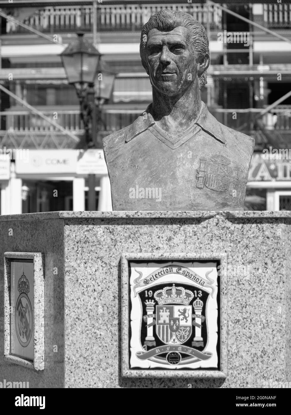 Monument du joueur de football espagnol Juanito à Fuengirola, Malaga, Espagne. Banque D'Images