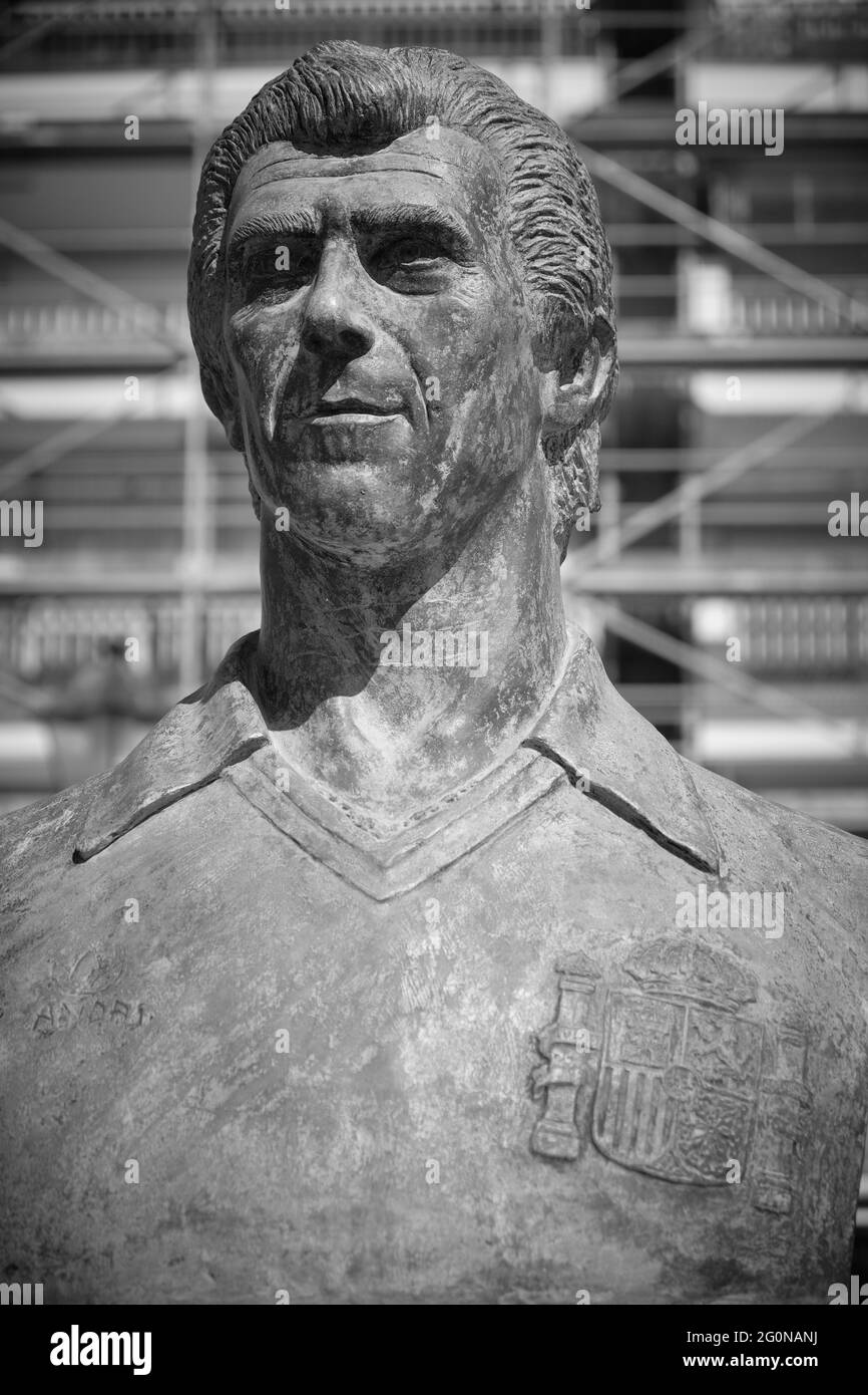 Monument du joueur de football espagnol Juanito à Fuengirola, Malaga, Espagne. Banque D'Images