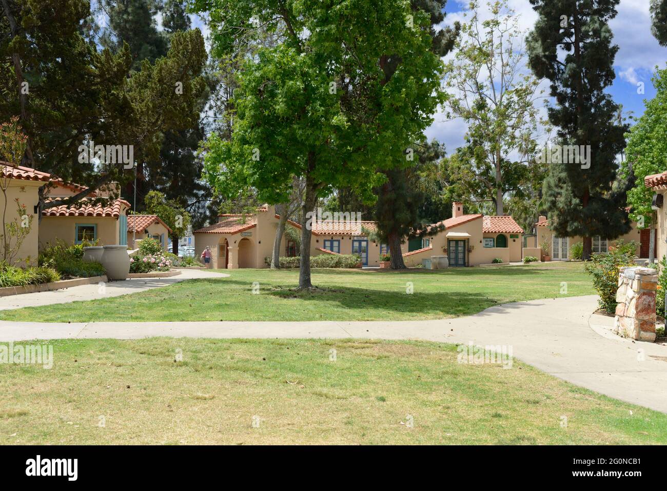 House of Pacific relations International Cultural cottages situé dans le parc Balboa à San Diego, CA Banque D'Images