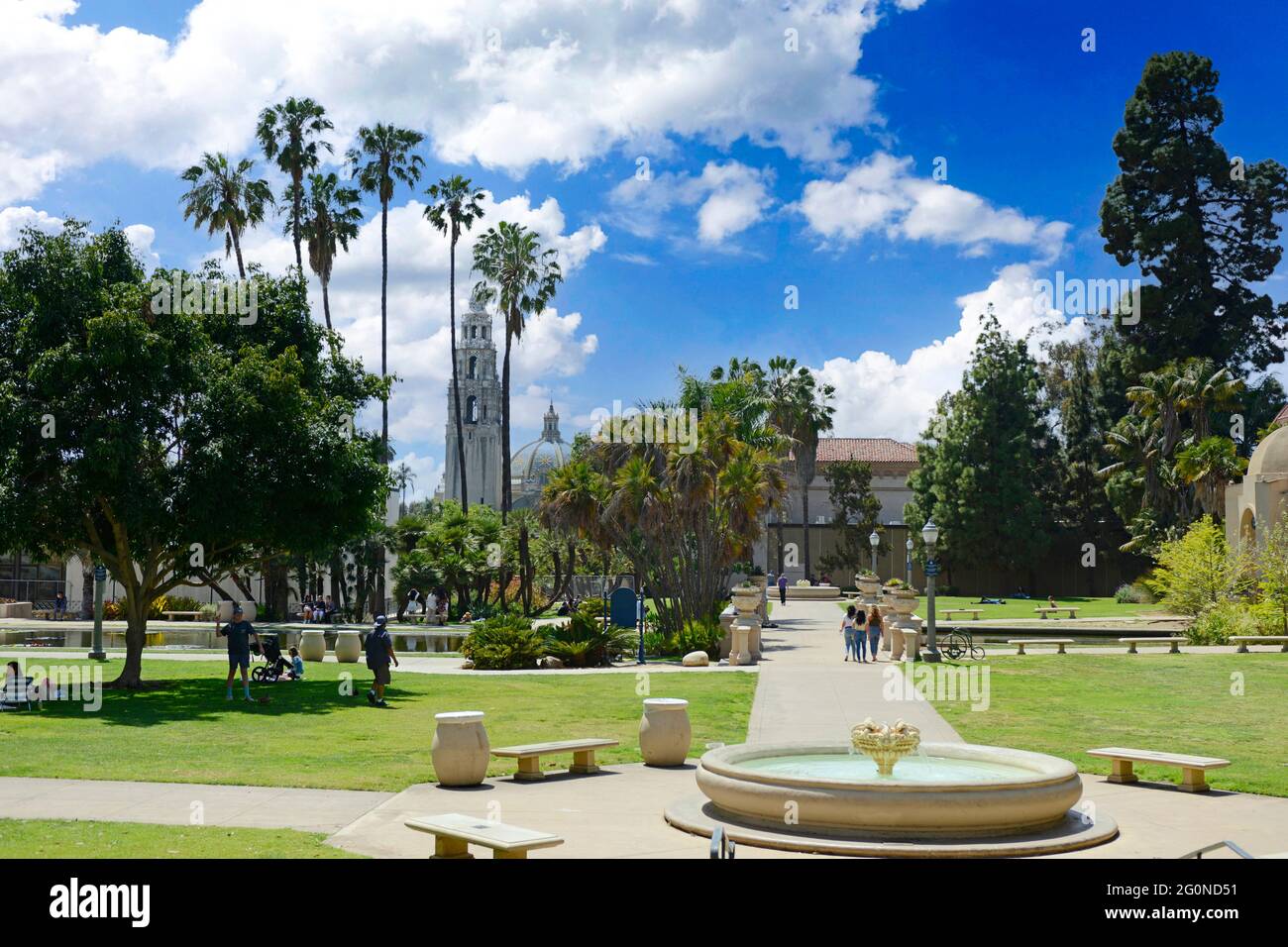 Dans le jardin de la cour derrière le bâtiment Botanical Garden Foundation à balboa Park, San Diego, CA Banque D'Images