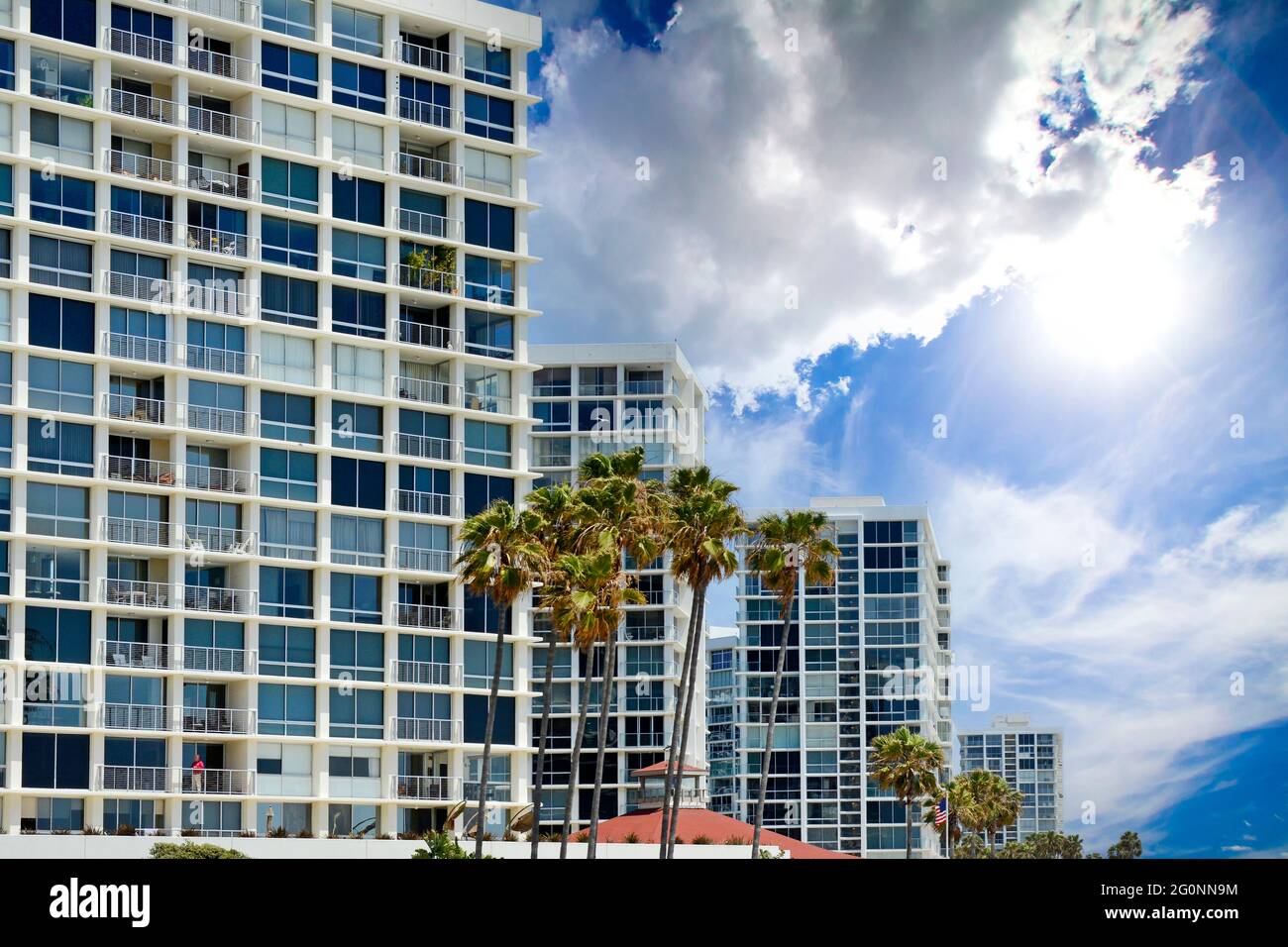 Appartements de plusieurs millions de dollars en bord de mer sur Coronado Island, San Diego, Californie Banque D'Images