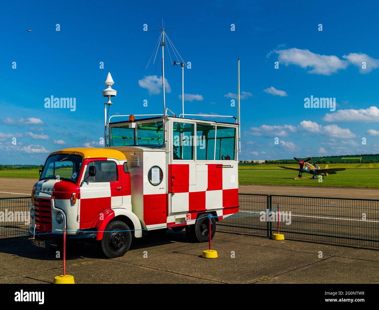 Karrier Bantam Vintage Camion de contrôle de l'aérodrome Banque D'Images