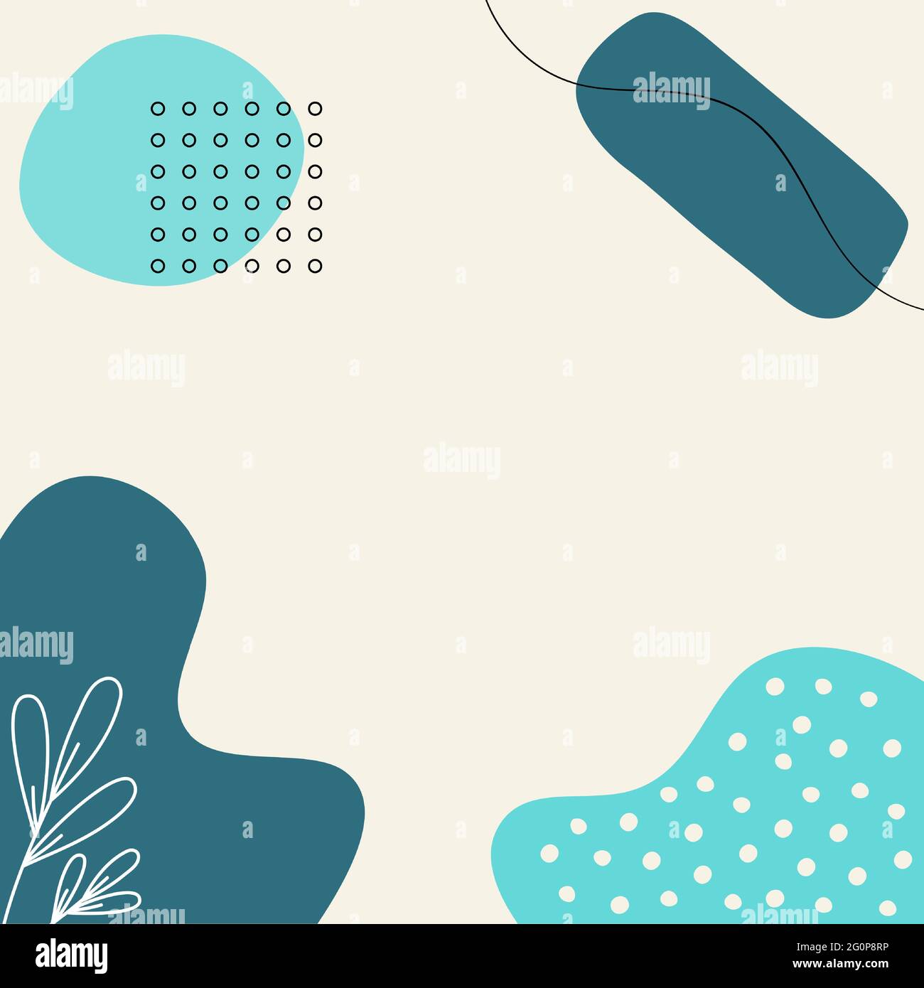 Superbe modèle de bannière pastel pour les médias sociaux avec un minimum de formes organiques abstraites dans un style contemporain tendance. Illustration de Vecteur