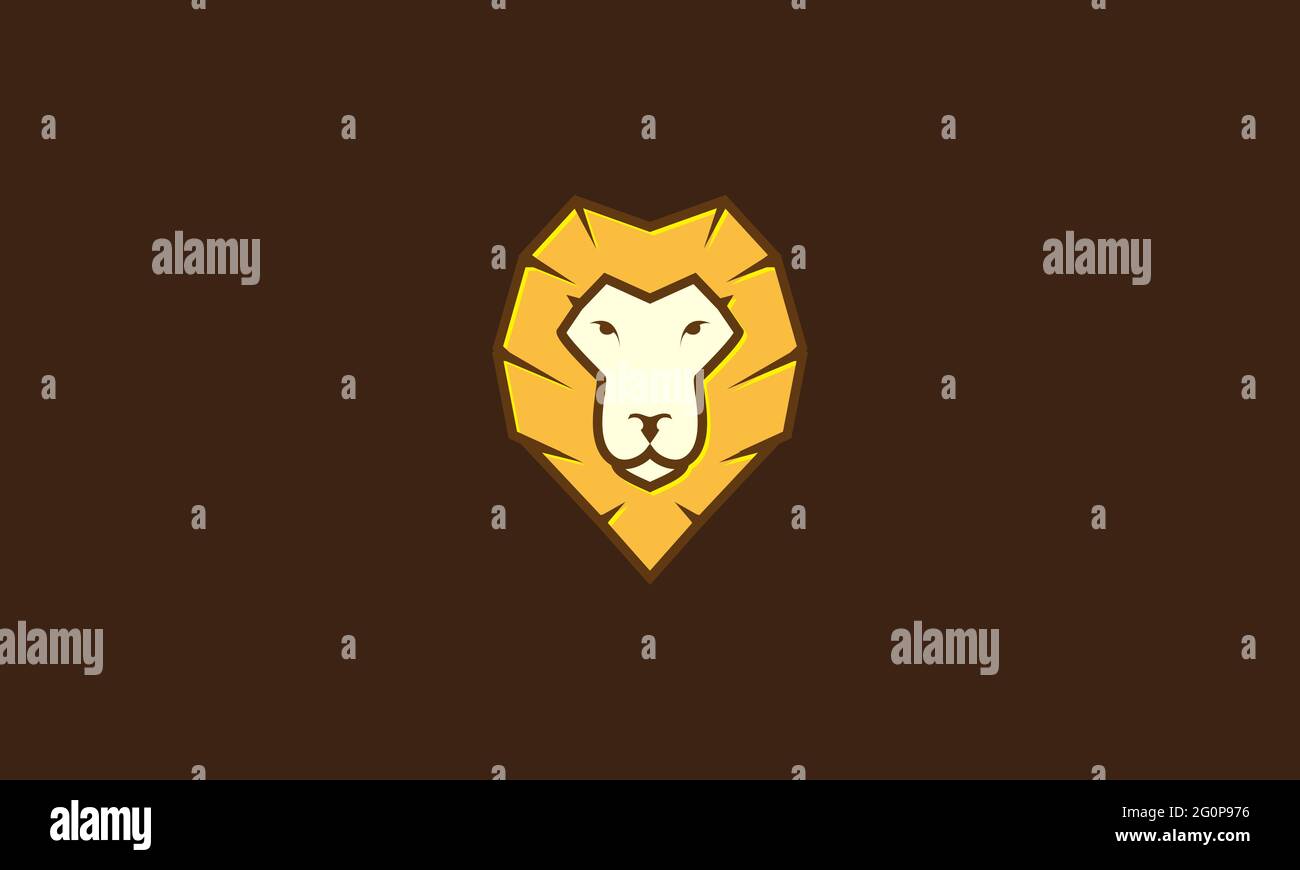 coloré moderne logo lion de tête symbole vecteur icône illustration design graphique Illustration de Vecteur