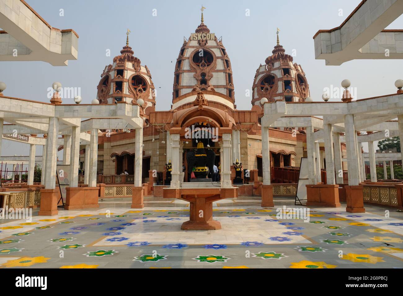 Inde Delhi - Temple Hare Krishna - Temple ISKCON Banque D'Images