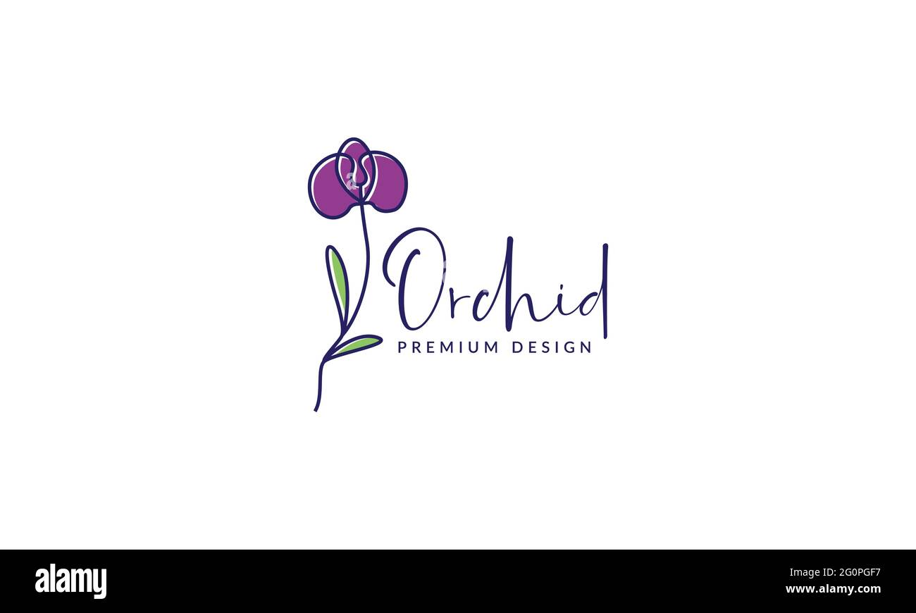 fleur féminine violet orchidée logo symbole icône vecteur graphique illustration Illustration de Vecteur