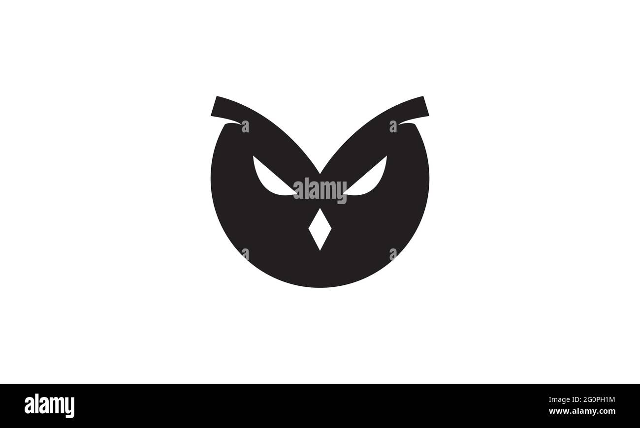 oiseau hibou visage noir angry logo symbole vecteur icône design illustration graphique Illustration de Vecteur