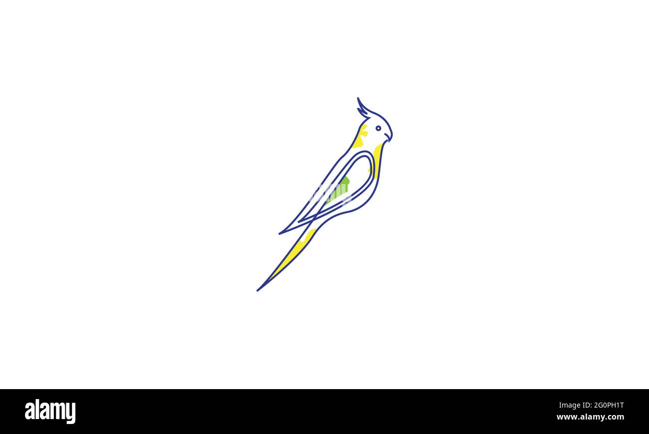 motif oiseau lignes art coloré symbole de parakeet dessin vectoriel Illustration de Vecteur