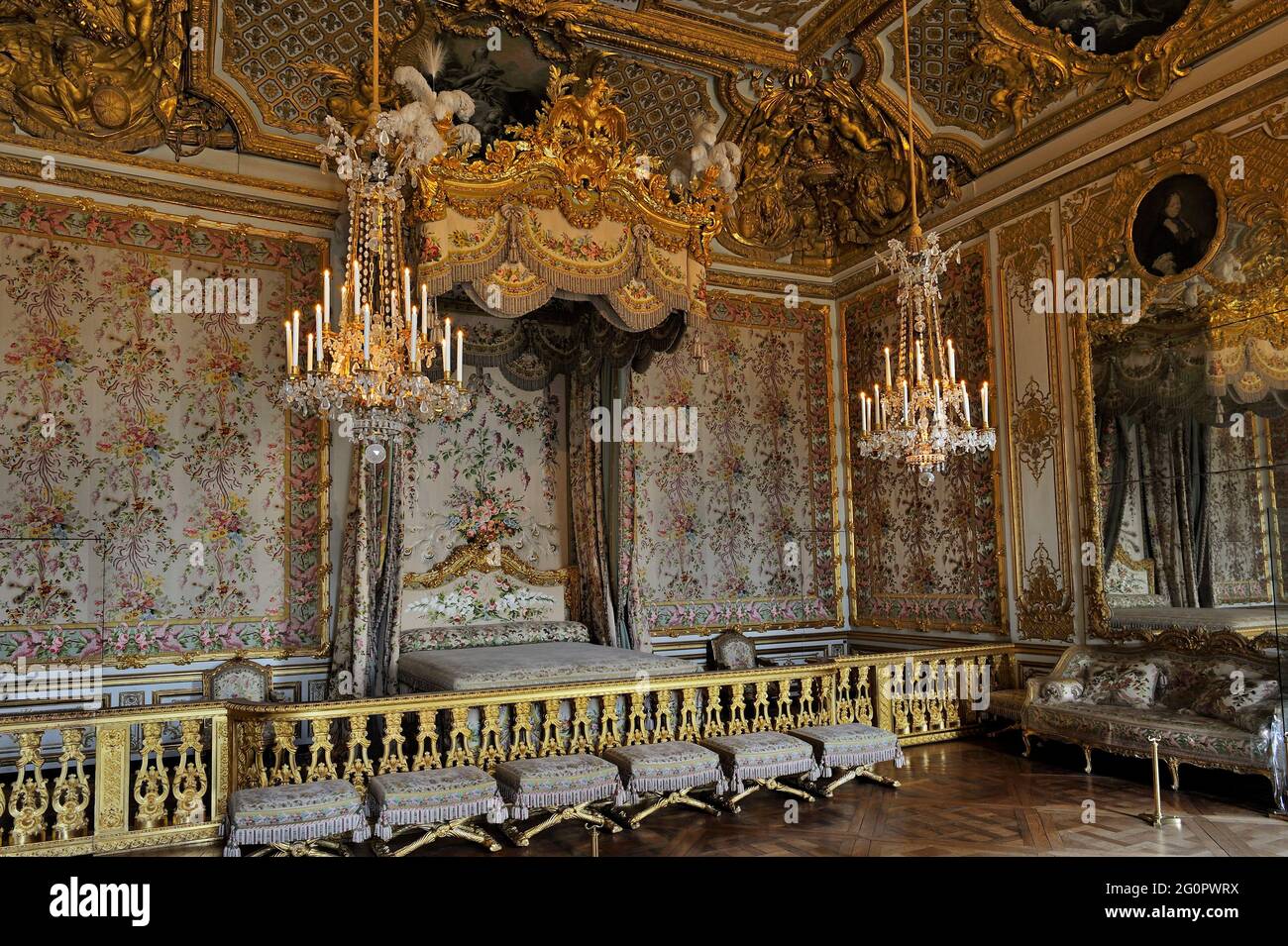 Chambre de la reine chateau versailles Banque de photographies et d