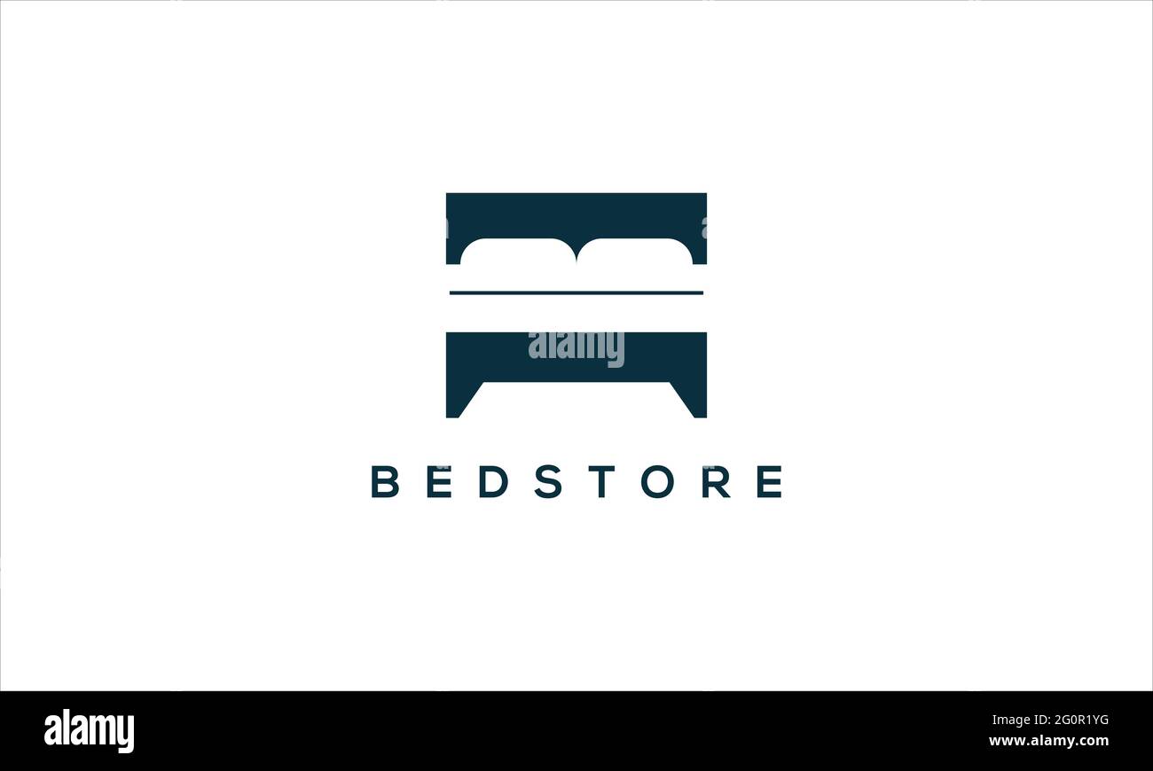 Logo de la boutique de lits ou symbole d'illustration vectorielle de l'icône de la boutique de lits Illustration de Vecteur