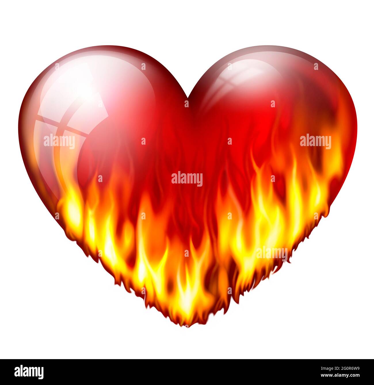 Illustration du coeur rouge, symbole de l'amour romantique Banque D'Images