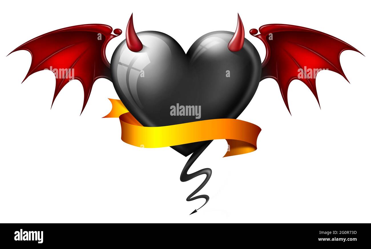 cœur brûlant avec des ailes Banque D'Images