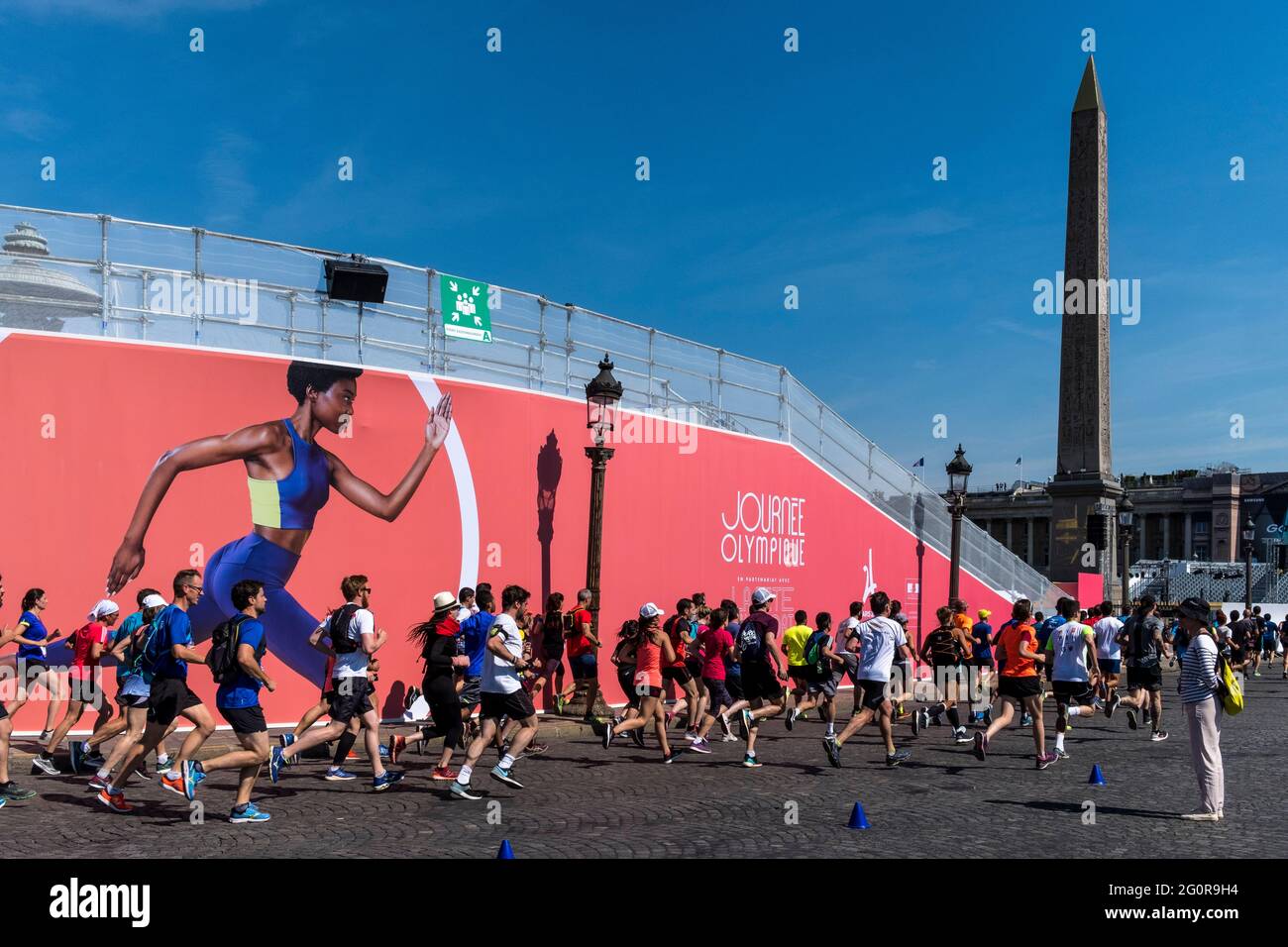 FRANCE. PARIS (8ÈME ARRONDISSEMENT). JOURNÉE OLYMPIQUE, PLACE DE LA CONCORDE, 23 JUIN 2019 Banque D'Images