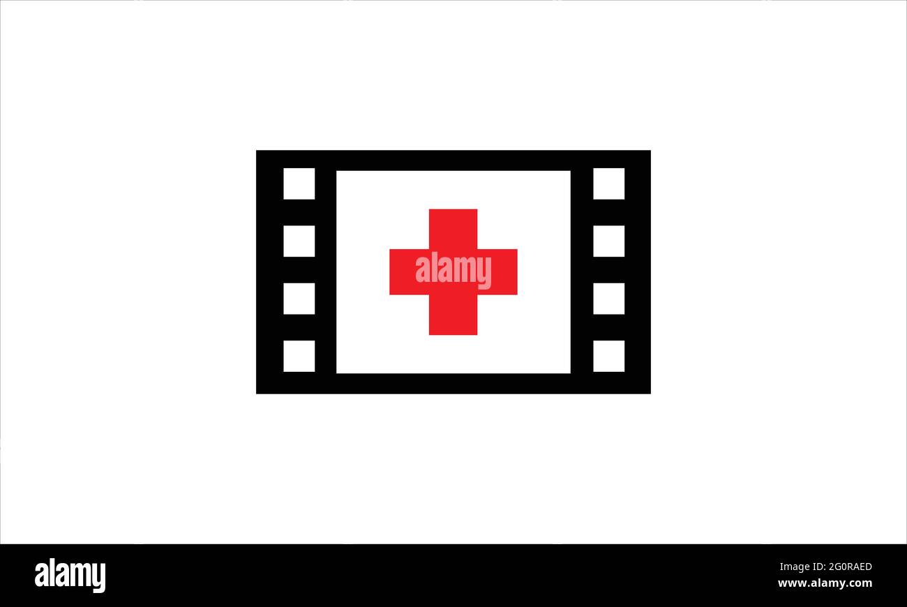 Film film bande médicale croix signe icône logo design illusration Illustration de Vecteur