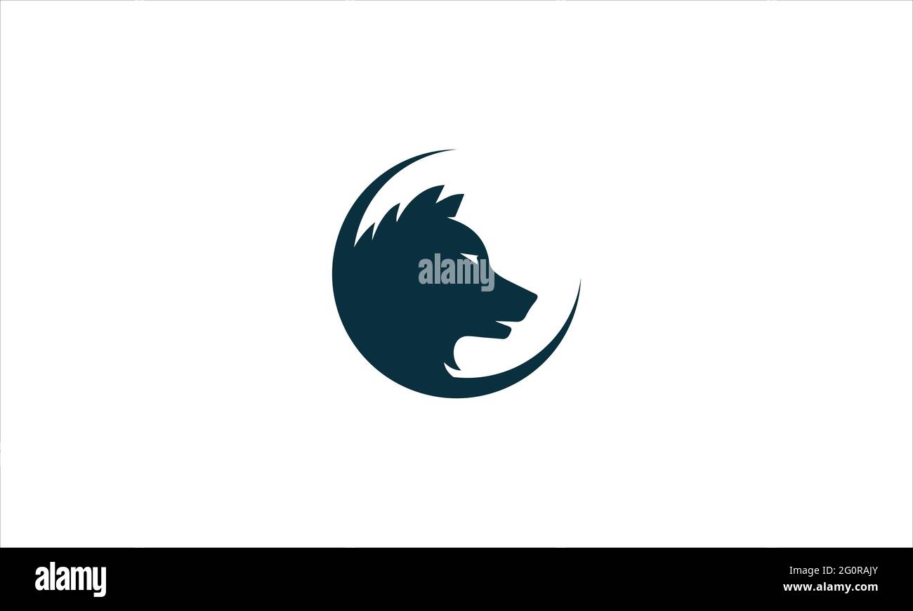 Icône de chien de lune logo design vectoriel modèle symbole d'illustration Illustration de Vecteur