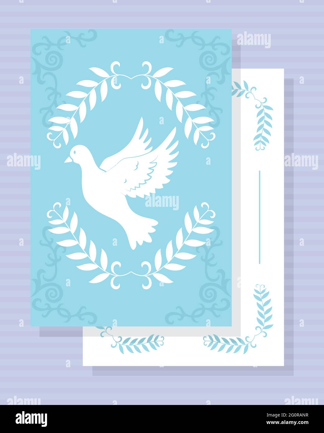 Modele De Carte De Bapteme Avec Symbole Colombe Image Vectorielle Stock Alamy