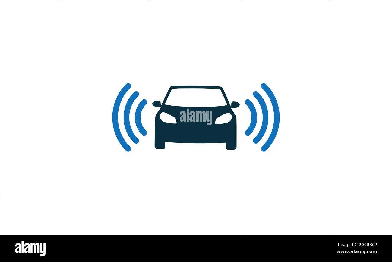 Icône de véhicule autonome ou vecteur d'illustration du logo de voiture wifi Illustration de Vecteur