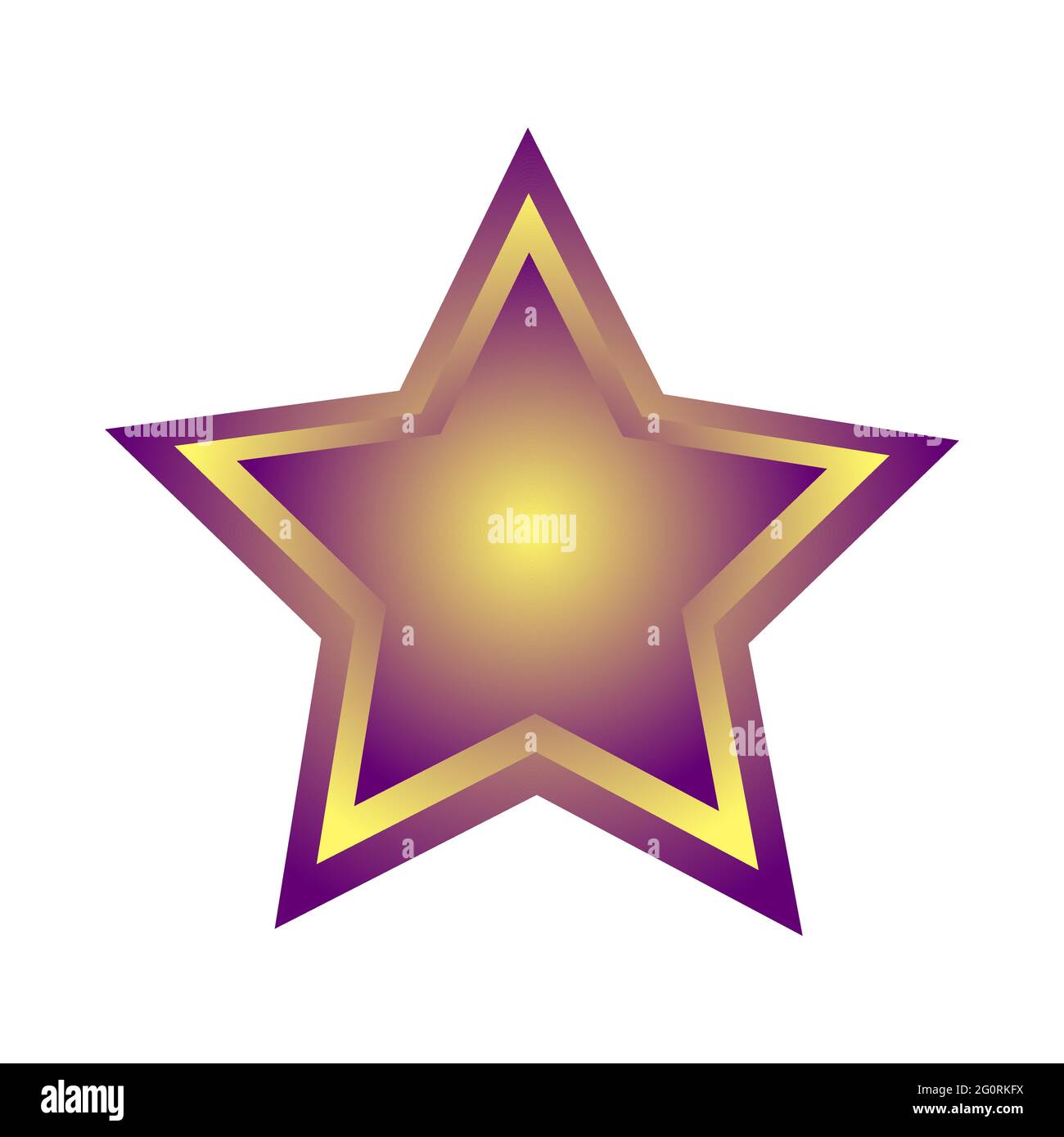 Étoile violette avec ornement jaune sur fond blanc, icône commerciale, étoile gagnante, vecteur, illustration Illustration de Vecteur