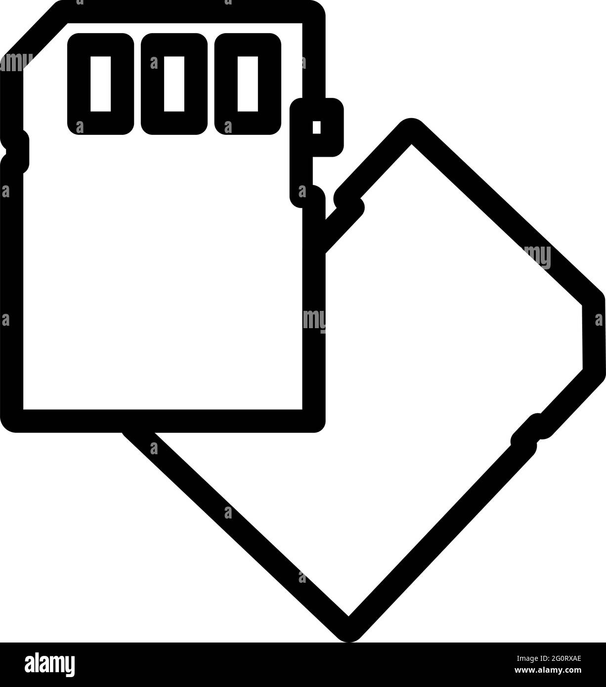 Icône de carte mémoire. Conception de contour gras modifiable. Illustration vectorielle. Illustration de Vecteur