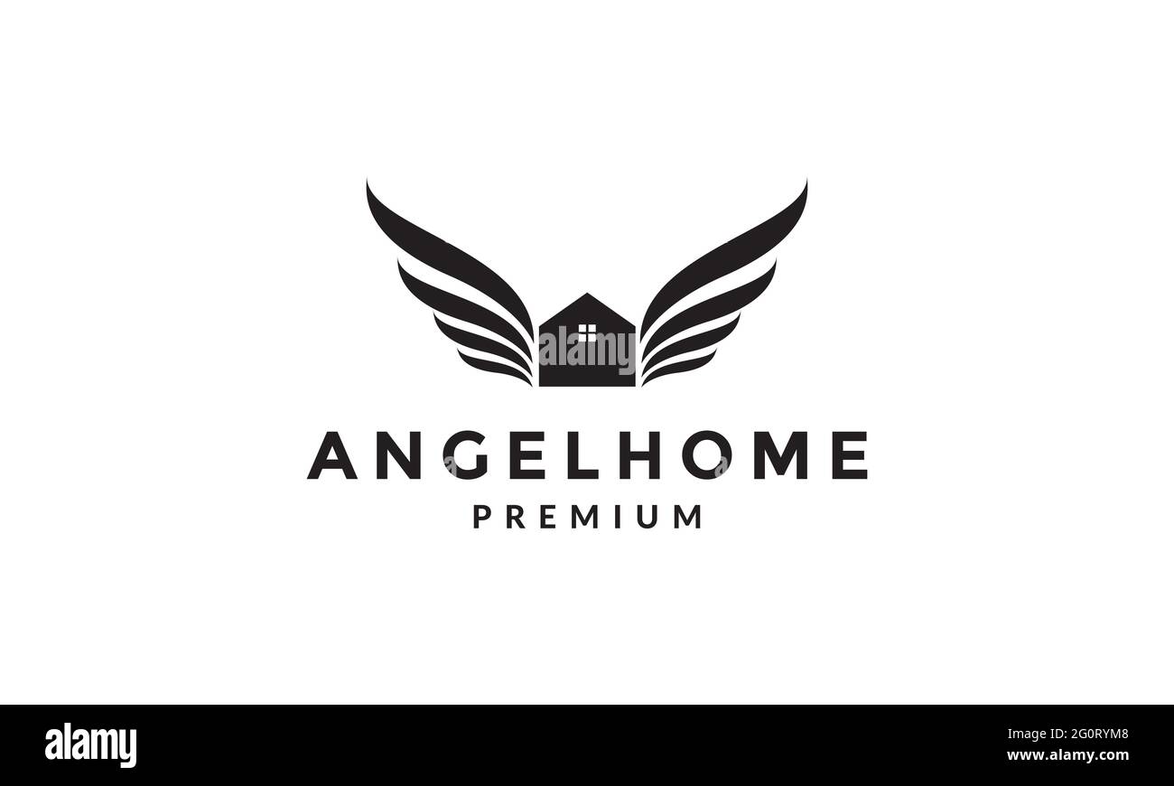 forme de maison avec ailes logo symbole vecteur icône illustration graphique conception Illustration de Vecteur