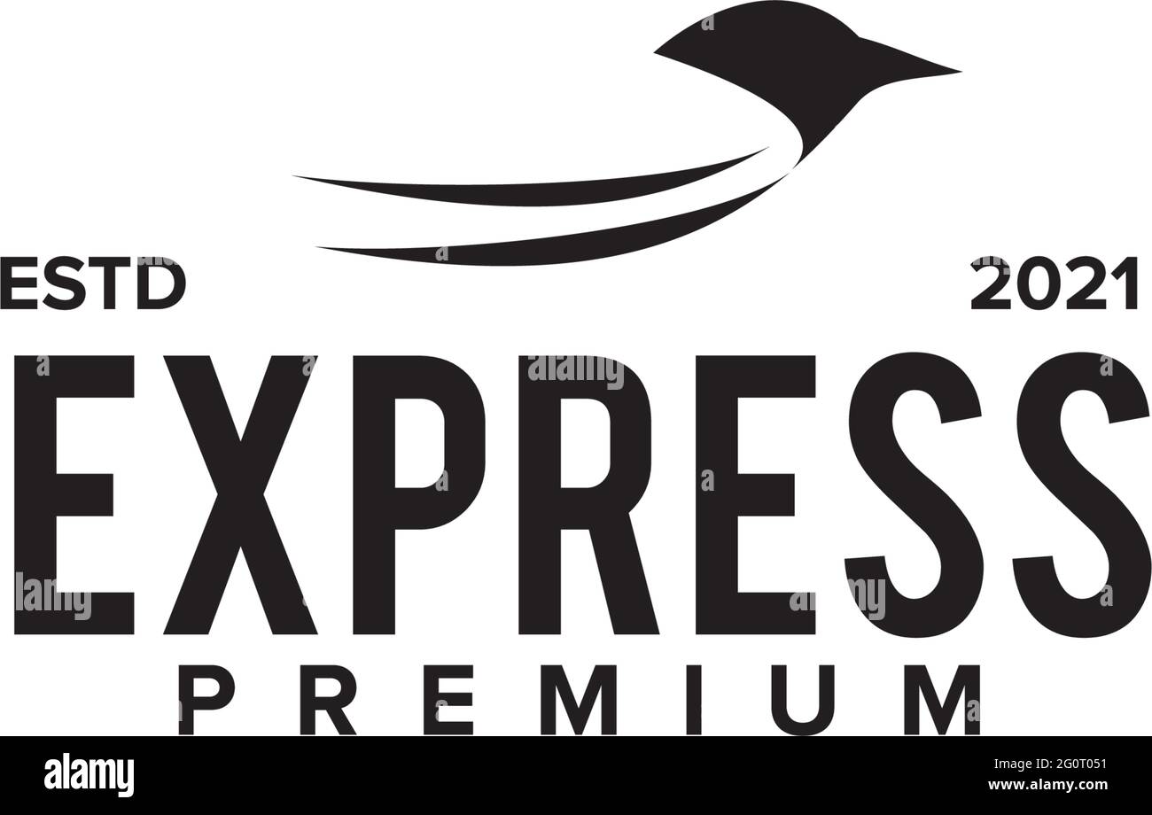 Modèle vectoriel de conception de logo oiseau Express Illustration de Vecteur