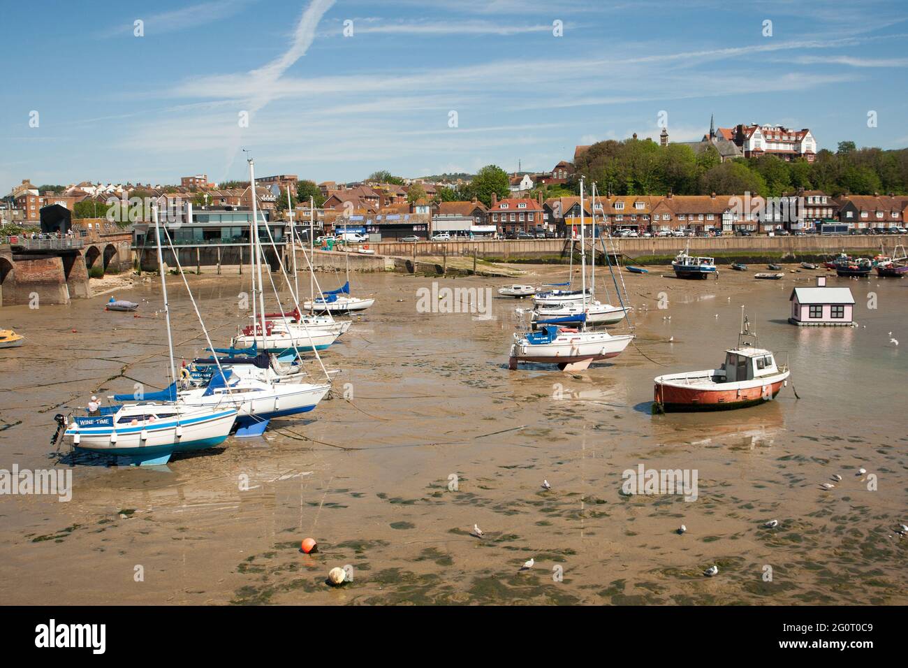 Folkestone Harbour Harbour Harbour Harbour large angle de facheye Banque D'Images