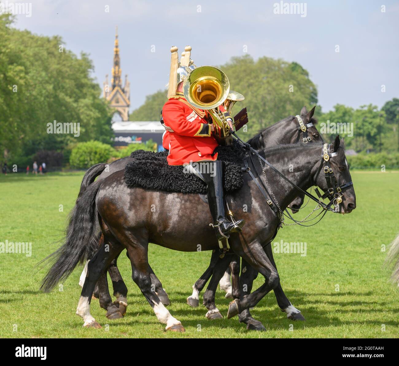 Londres, Royaume-Uni. 3 juin 2021. 2021 inspection annuelle de la cavalerie de la maison à Hyde Park par le major général Christopher John Ghika CBE l'officier général commandant. Crédit : Malcolm Park/Alay Live News. Banque D'Images