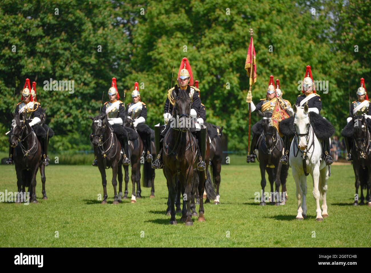 Londres, Royaume-Uni. 3 juin 2021. 2021 inspection annuelle de la cavalerie de la maison à Hyde Park par le major général Christopher John Ghika CBE l'officier général commandant. Crédit : Malcolm Park/Alay Live News. Banque D'Images