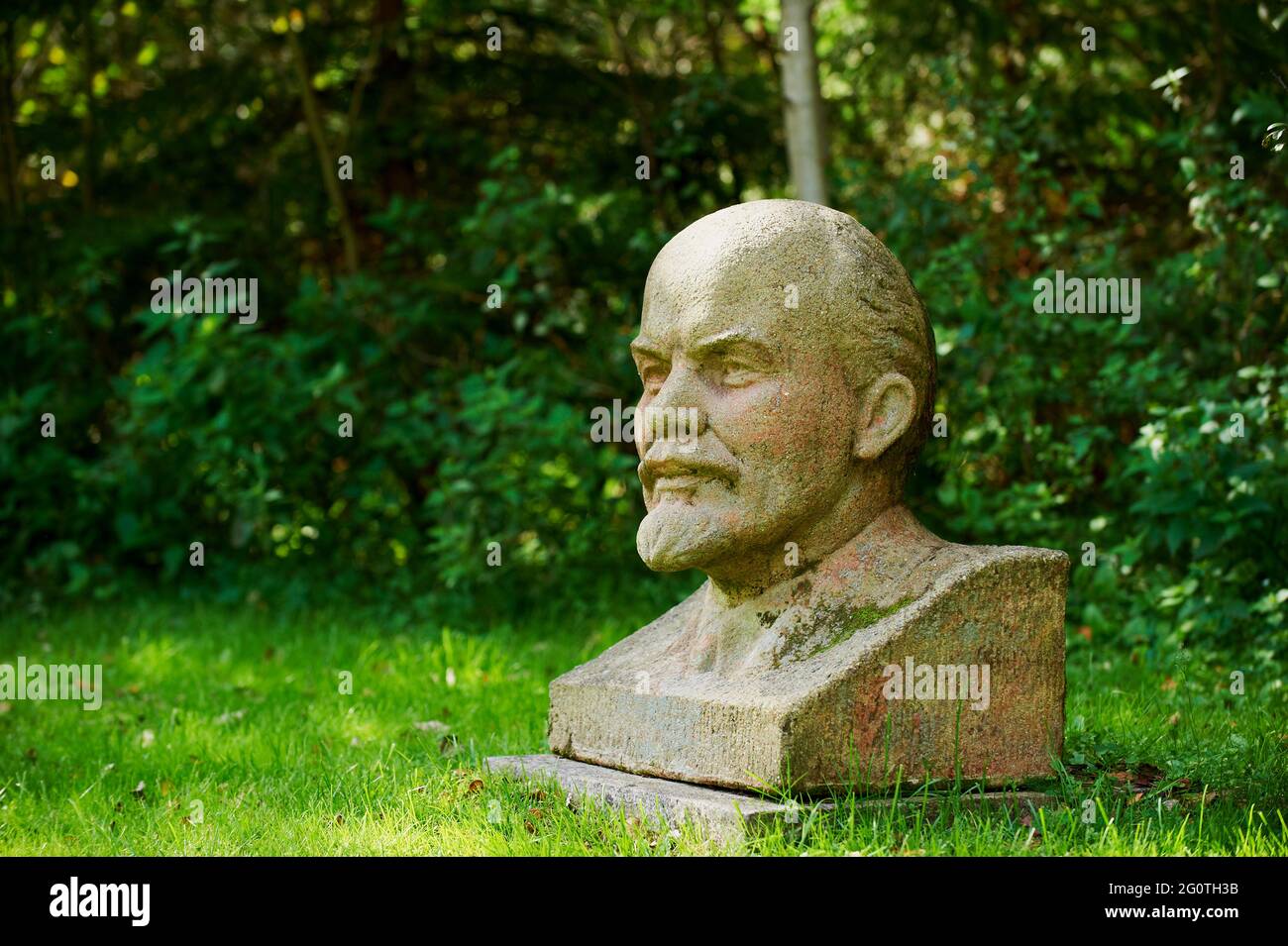 Lituanie (pays baltes), région d'Alytus, ville de Druskininkai, Parc Gruto, le monde de Staline, Statue de Lénine Banque D'Images