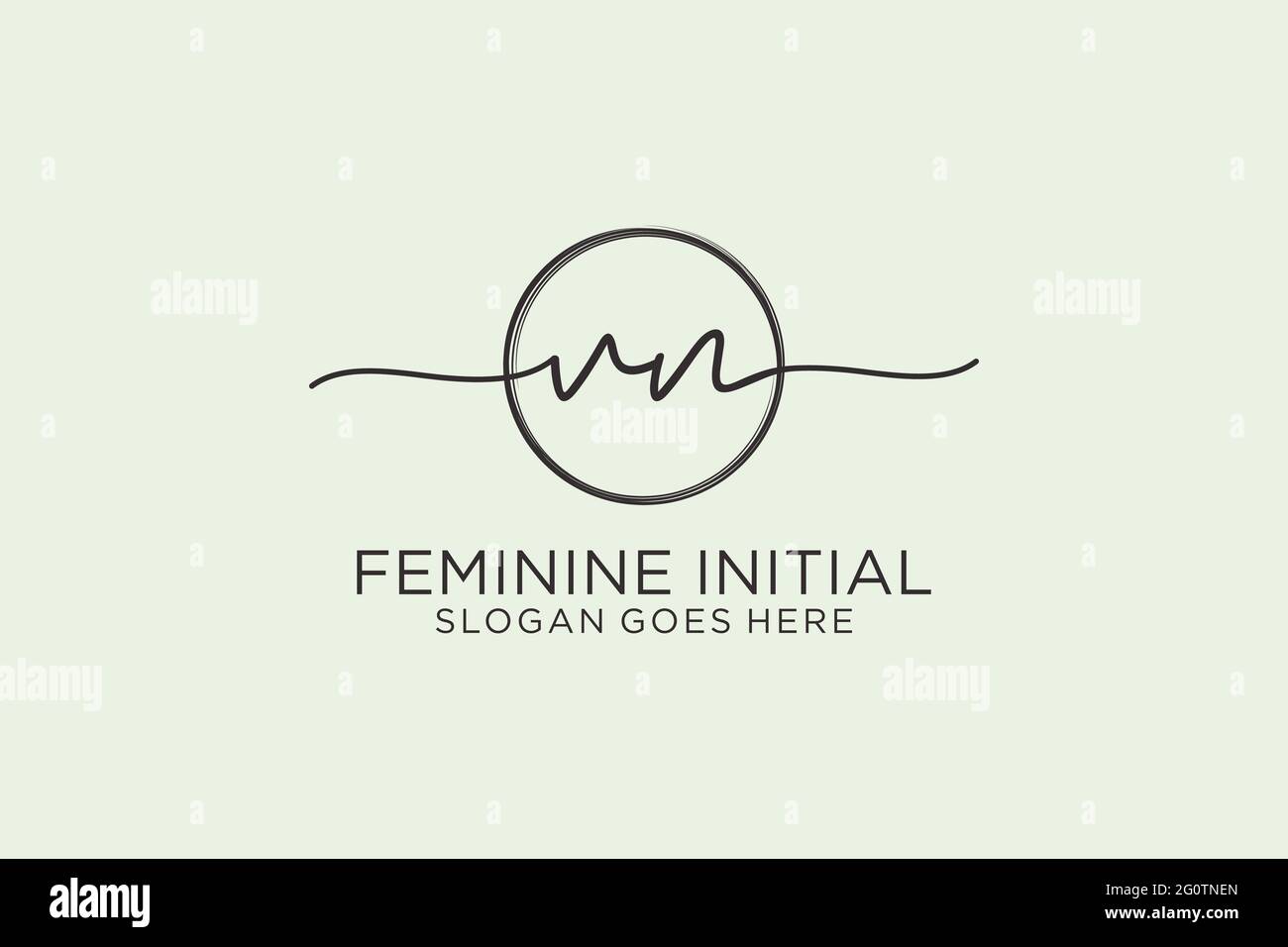 Logo d'écriture VN avec modèle circulaire logo vectoriel de signature initiale, mariage, mode, floral et botanique avec modèle créatif. Illustration de Vecteur