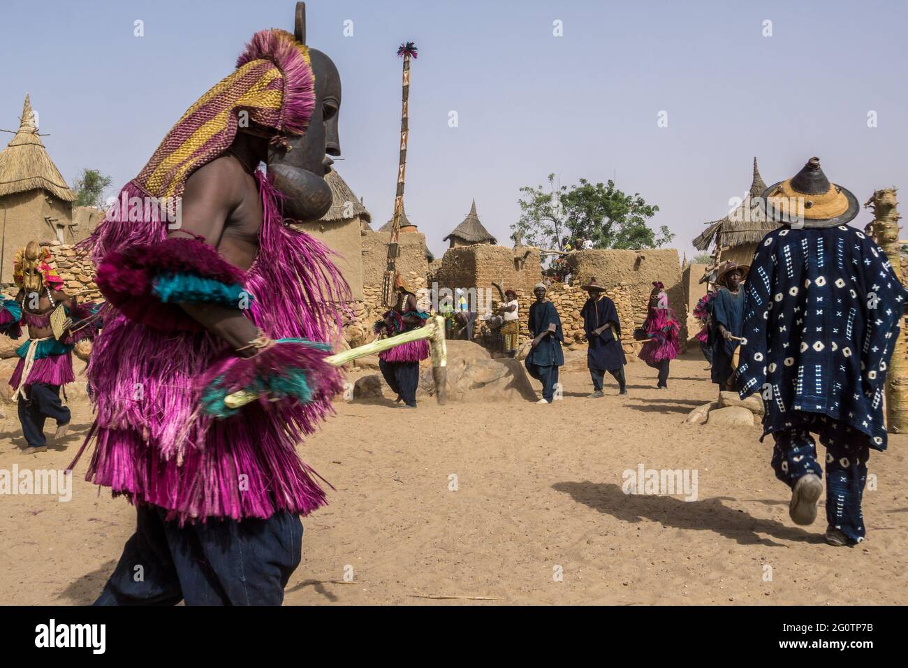 Les mystérieux masques Dogon, Mali Banque D'Images