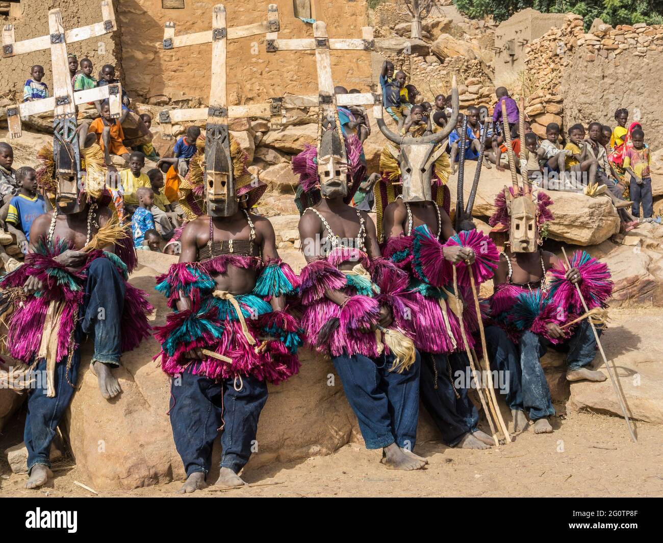 Les mystérieux masques Dogon, Mali Banque D'Images