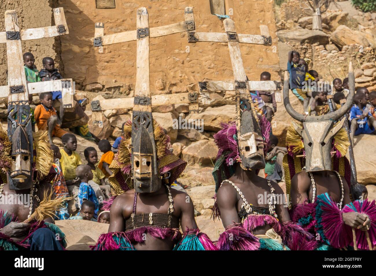 Les mystérieux masques Dogon, Mali Banque D'Images
