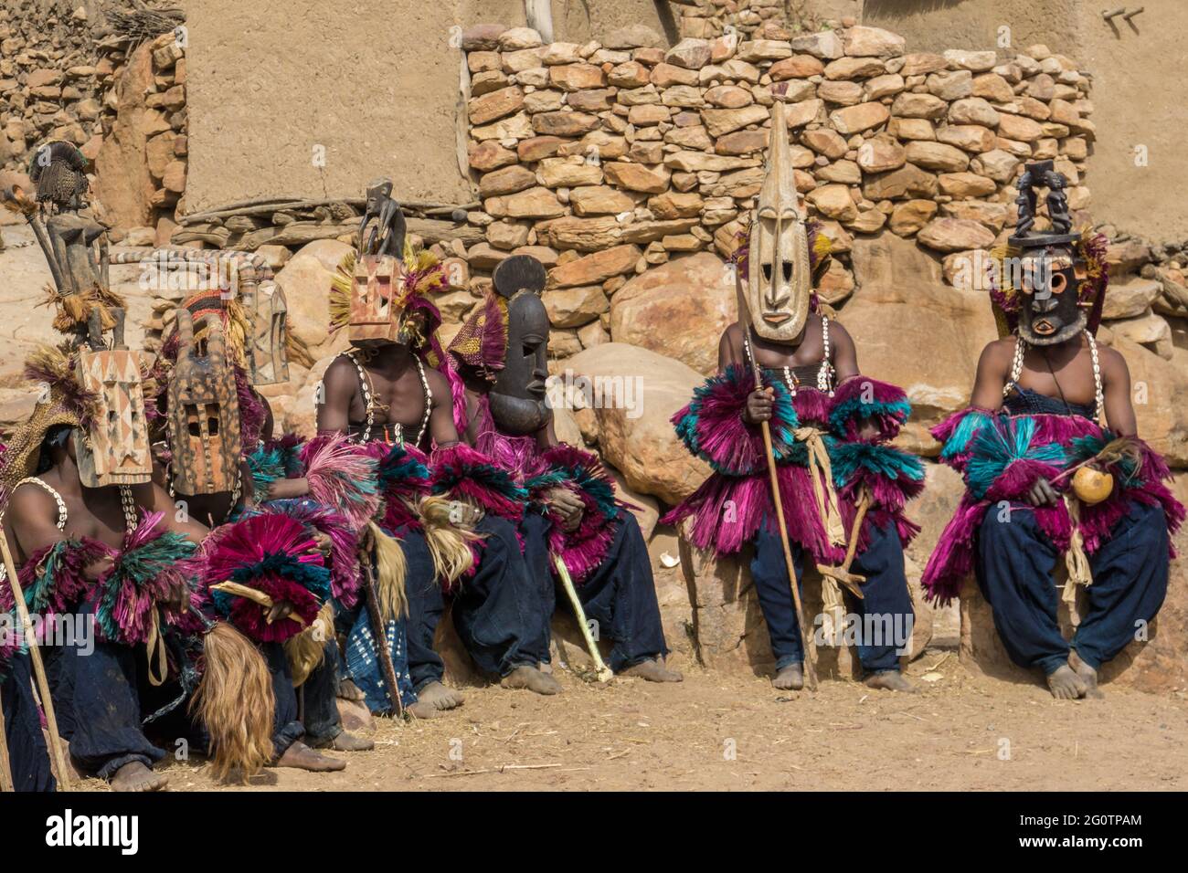 Les mystérieux masques Dogon, Mali Banque D'Images